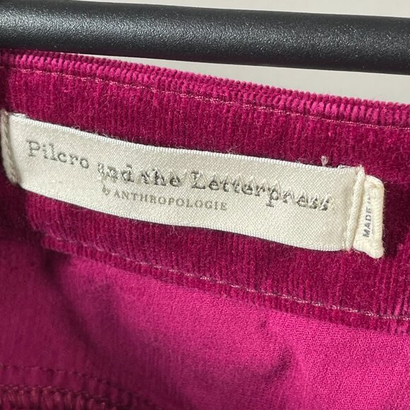 Pilcro Pants Womens 25 purple pink corduroy skinny boho indie casual - Picture 4 of 9
